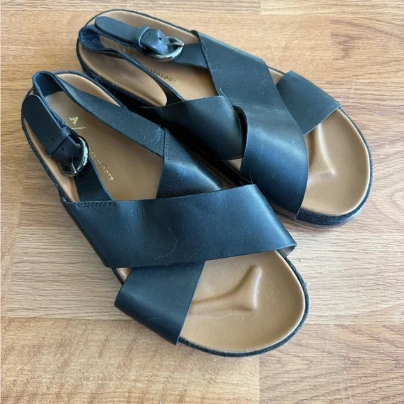 Anthropologie Clarissa Slingback Sandals Black Size 38 - Picture 4 of 5